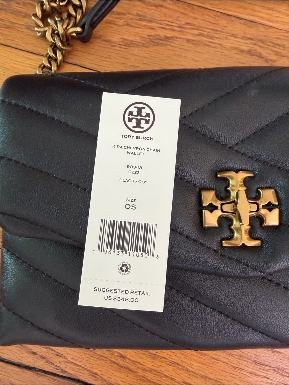 Tory Burch Black Quilted Crossbody with Gold Chain Logo - Picture 2 of 2